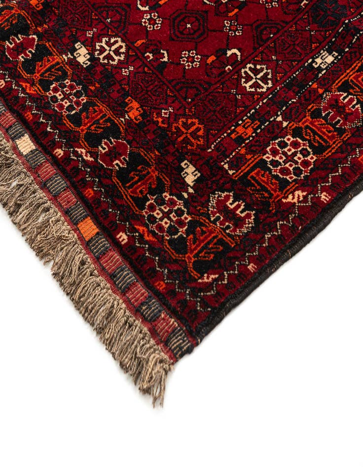 Detail image of  3' 5 x 6' 5  Hand Knotted Afghan Akhche Oriental Wool Rug