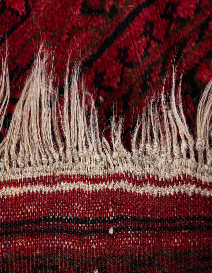 Detail image of  8' 2 x 10' 10  Hand Knotted Afghan Akhche Oriental Wool Rug