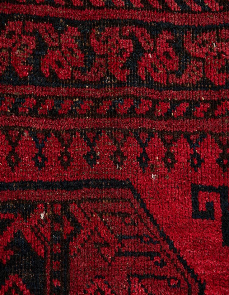 Detail image of  8' 2 x 10' 10  Hand Knotted Afghan Akhche Oriental Wool Rug
