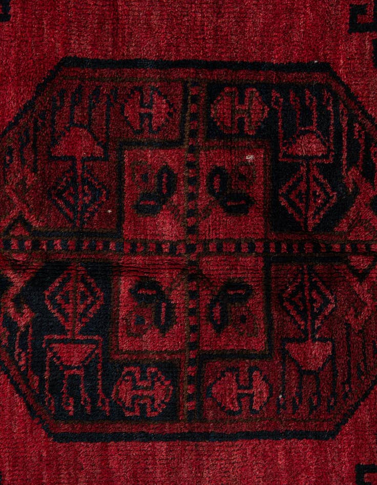 Detail image of  8' 2 x 10' 10  Hand Knotted Afghan Akhche Oriental Wool Rug