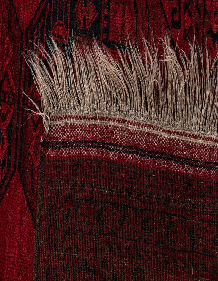 Detail image of  8' 2 x 10' 10  Hand Knotted Afghan Akhche Oriental Wool Rug