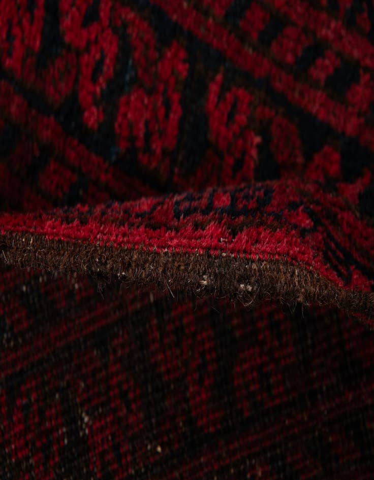 Detail image of  8' 2 x 10' 10  Hand Knotted Afghan Akhche Oriental Wool Rug