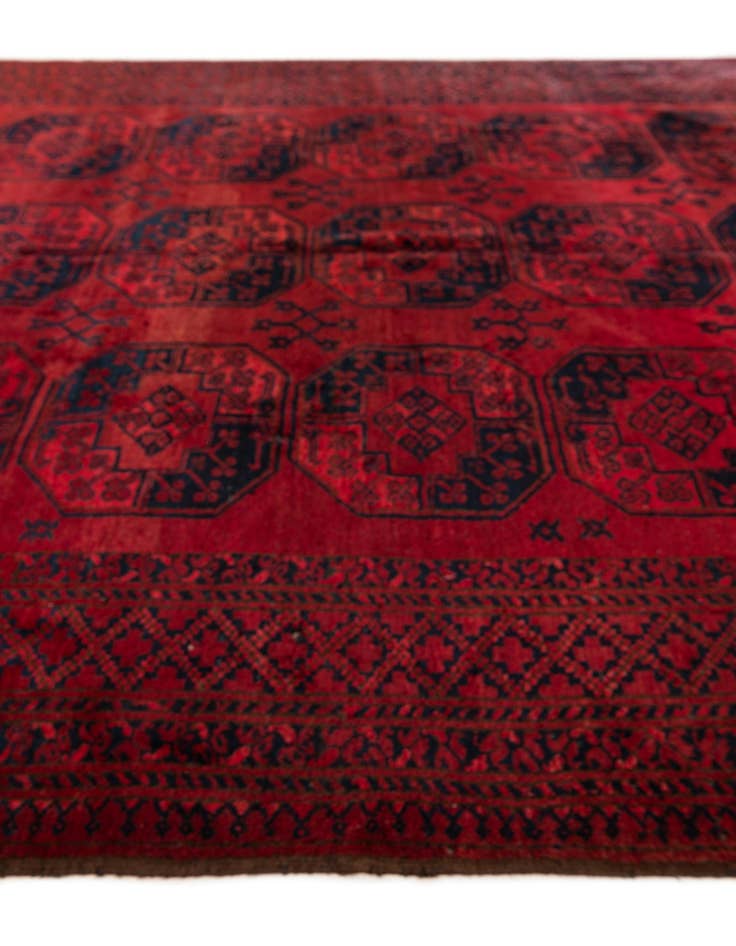 Detail image of  8' x 10'  Hand Knotted Afghan Akhche Oriental Wool Rug