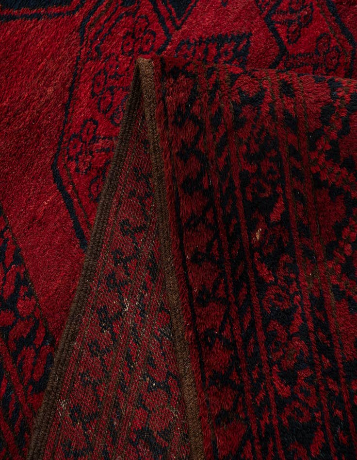 Detail image of  8' x 10'  Hand Knotted Afghan Akhche Oriental Wool Rug