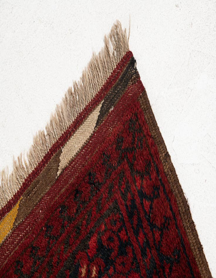 Detail image of  8' x 10'  Hand Knotted Afghan Akhche Oriental Wool Rug