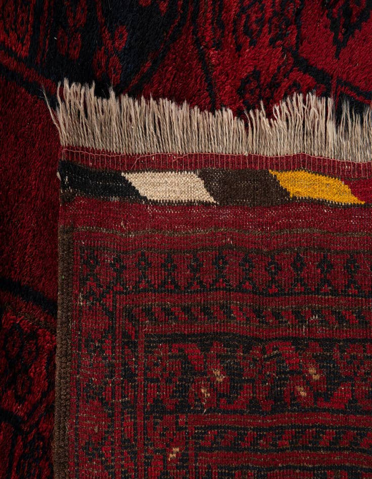 Detail image of  8' x 10'  Hand Knotted Afghan Akhche Oriental Wool Rug