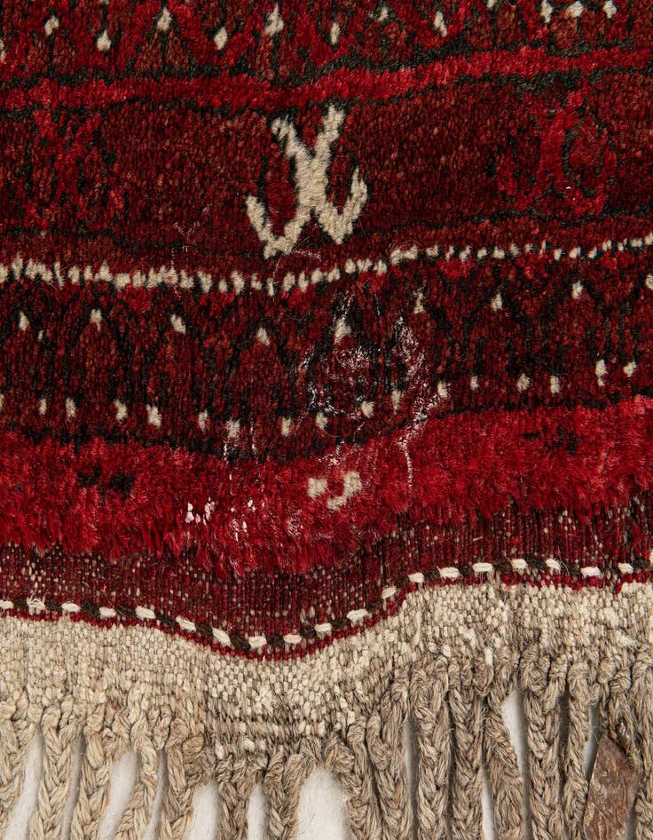 Detail image of  3' x 3' 10  Hand Knotted Afghan Akhche Wool Rug