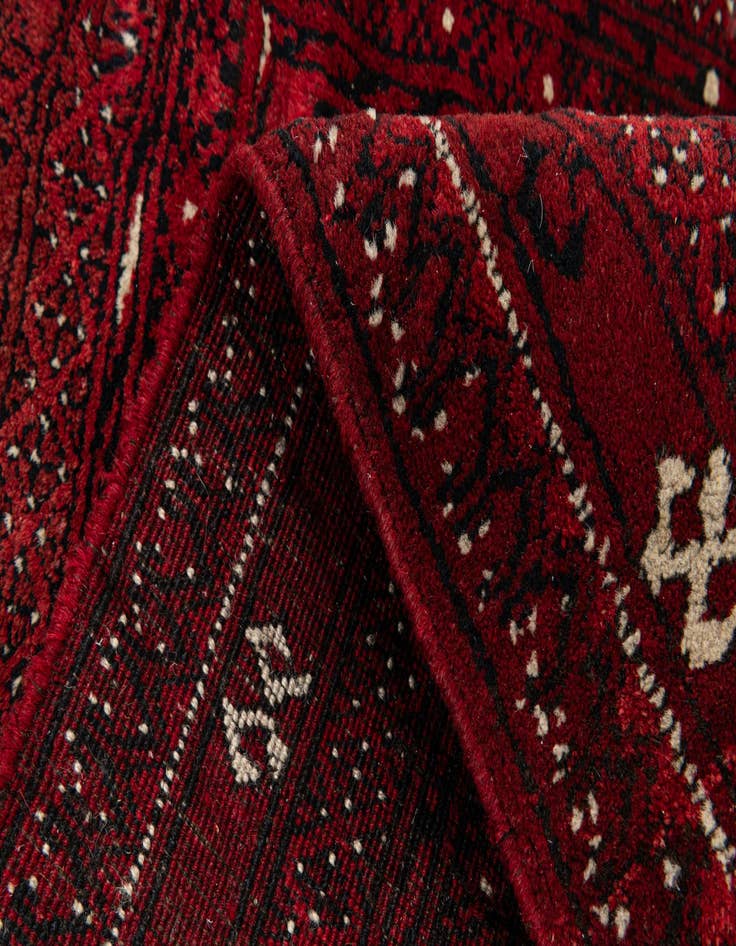 Detail image of  3' x 3' 10  Hand Knotted Afghan Akhche Wool Rug