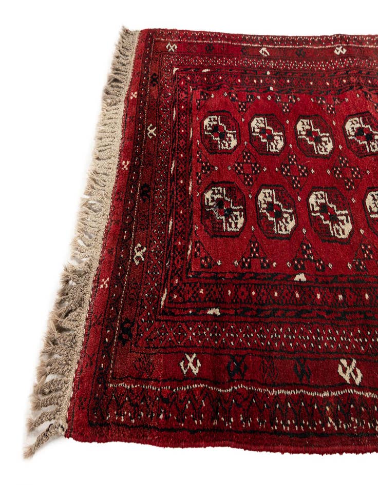 Detail image of  3' x 3' 10  Hand Knotted Afghan Akhche Wool Rug