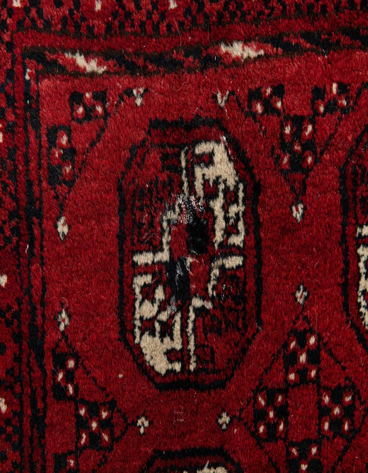 Detail image of  3' x 3' 10  Hand Knotted Afghan Akhche Wool Rug