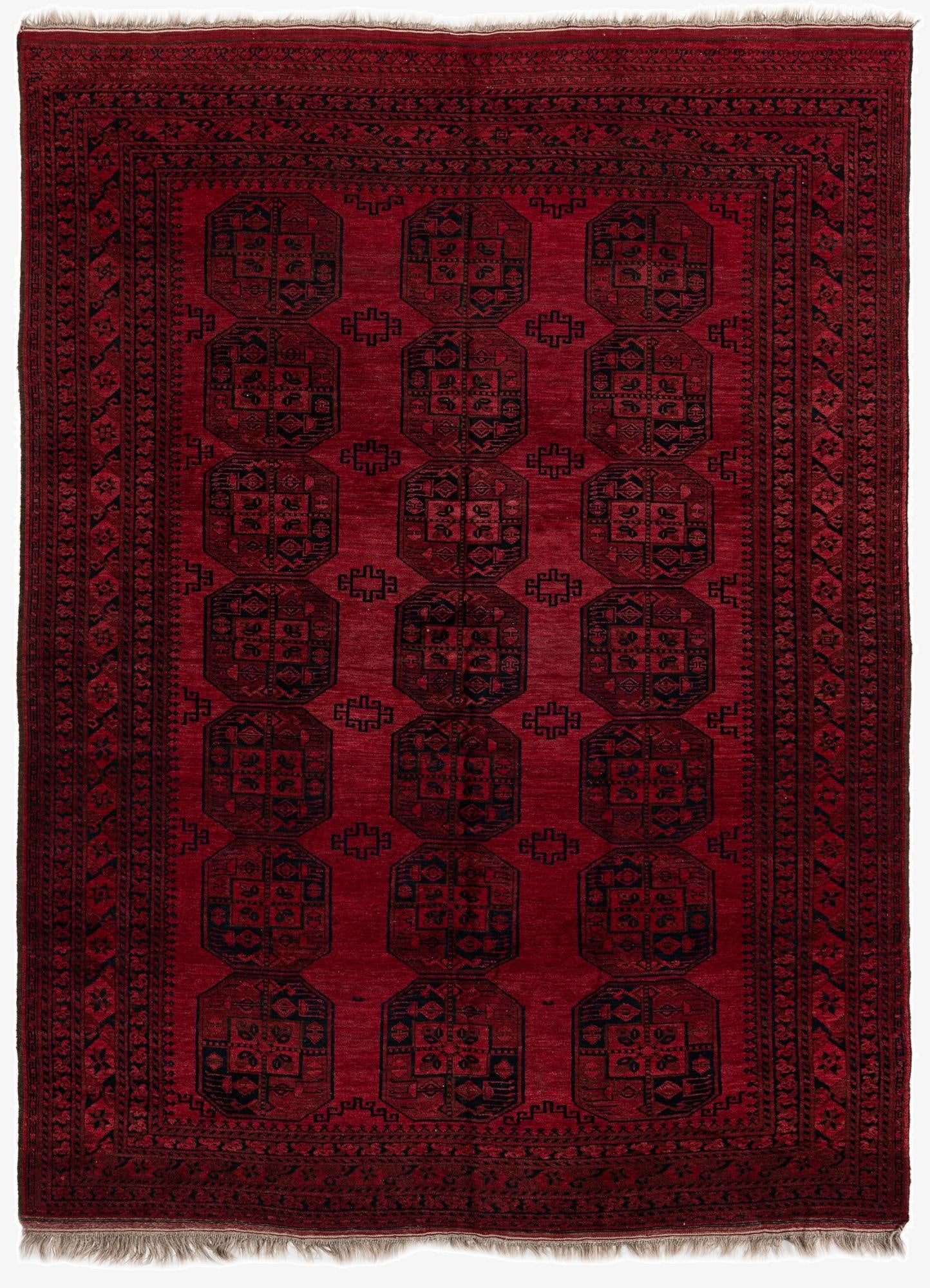  8' 2 x 10' 10  Hand Knotted Afghan Akhche Oriental Wool Rug