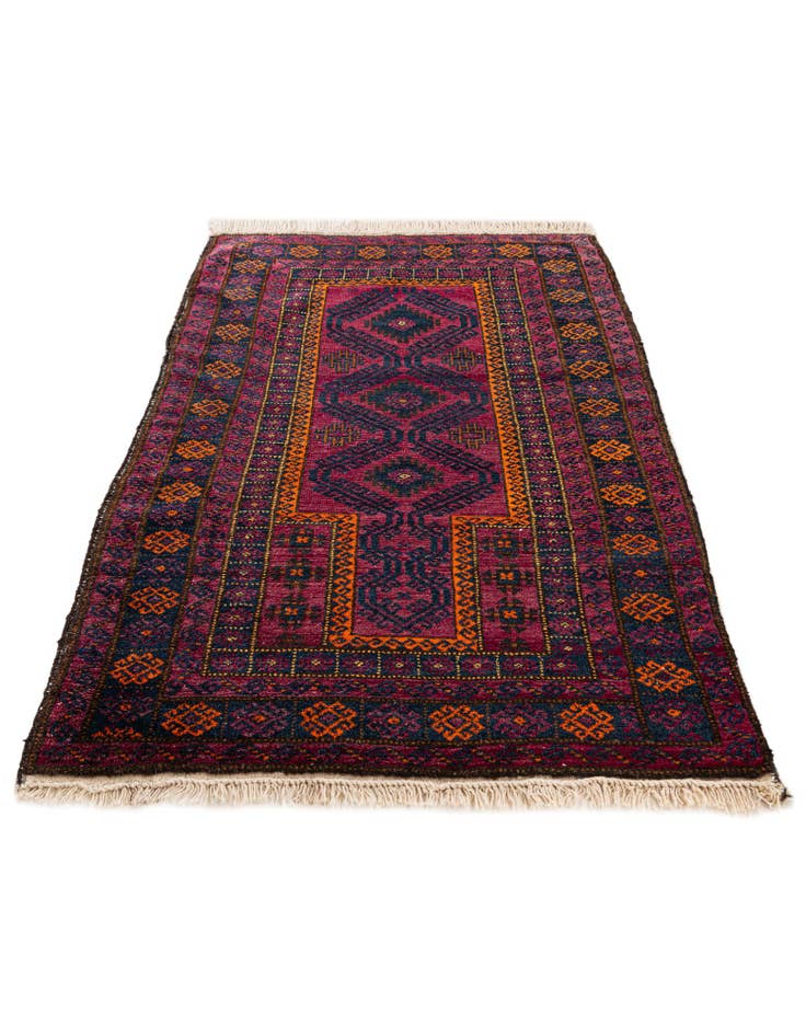 Detail image of  2' 9 x 4' 4  Hand Knotted Afghan Ersari Wool Rug