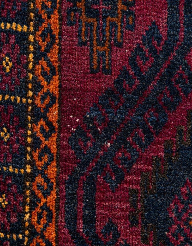 Detail image of  2' 9 x 4' 4  Hand Knotted Afghan Ersari Wool Rug