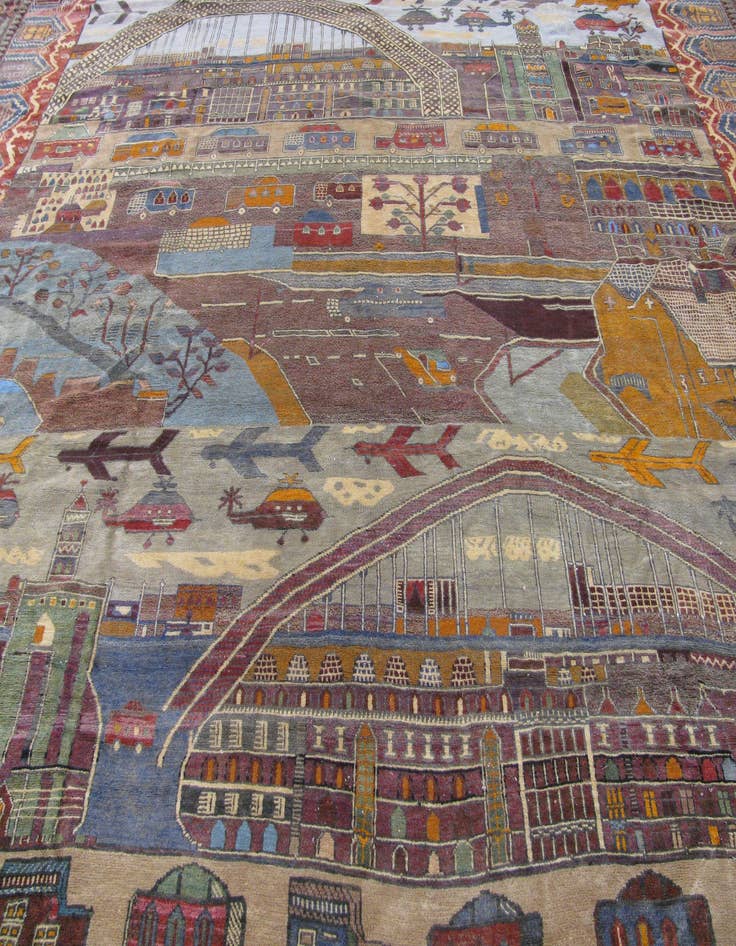 Detail image of  12' 10 x 18' 6  Hand Knotted Afghan Oriental Rug