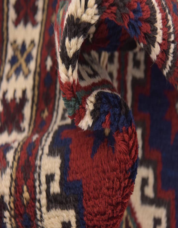 Detail image of  3' 4 x 4' 4  Hand Knotted Anatolian Oriental Wool Rug