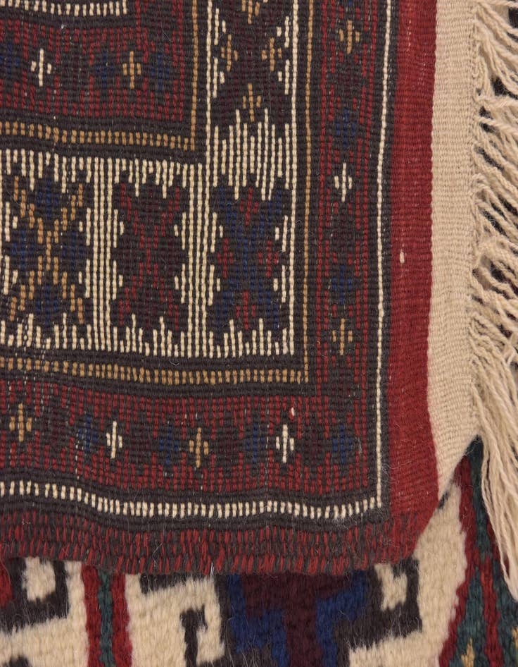 Detail image of  3' 4 x 4' 4  Hand Knotted Anatolian Oriental Wool Rug
