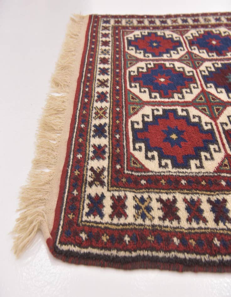 Detail image of  3' 4 x 4' 4  Hand Knotted Anatolian Oriental Wool Rug