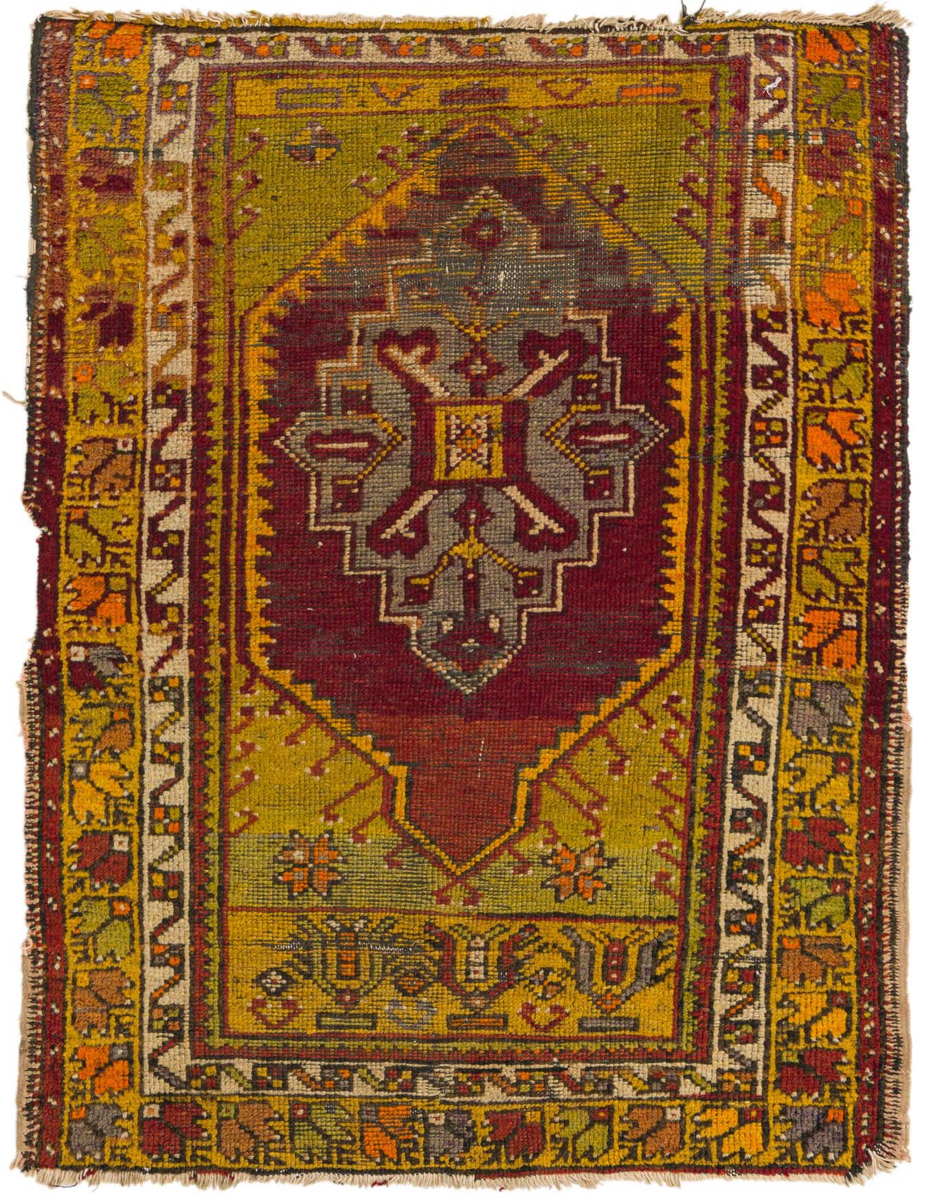 A 3x4 rectangular Anatolian wool rug featuring a traditional medallion pattern in reds, golds, and greens.