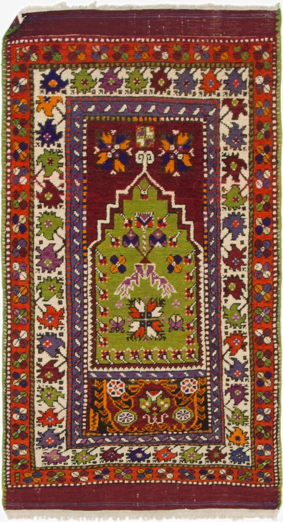  2' 6 x 4' 6  Hand Knotted Anatolian Oriental Wool Rug