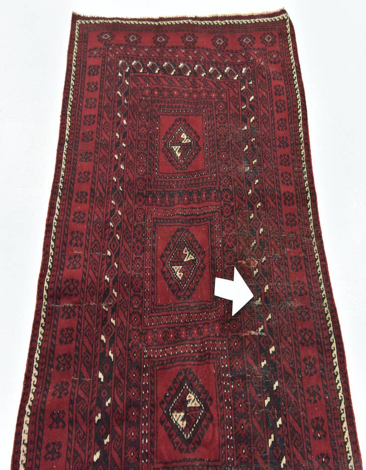 Detail image of  3' 5 x 6'  Hand Knotted Balouch Persian Wool Rug