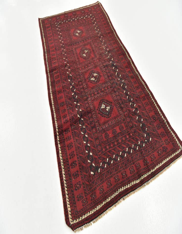 Detail image of  3' 5 x 6'  Hand Knotted Balouch Persian Wool Rug