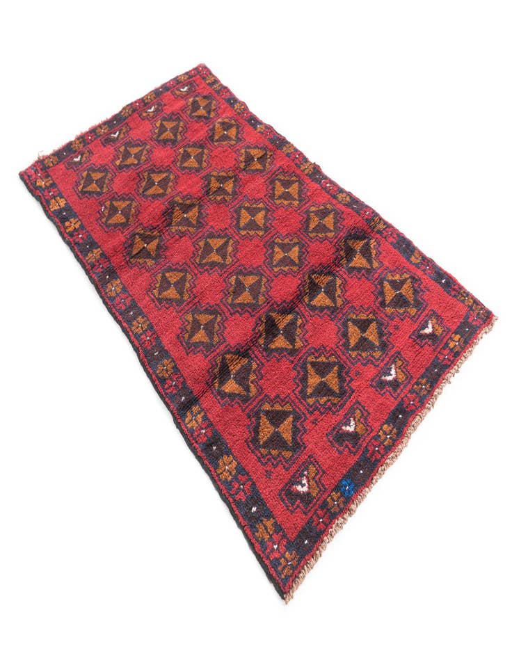 Detail image of  2' 8 x 4' 9  Hand Knotted Balouch Persian Wool Rug