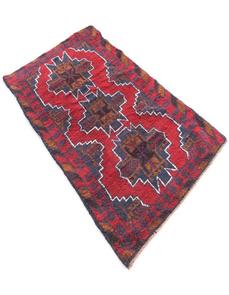 Detail image of  2' 10 x 4' 9  Hand Knotted Balouch Persian Wool Rug