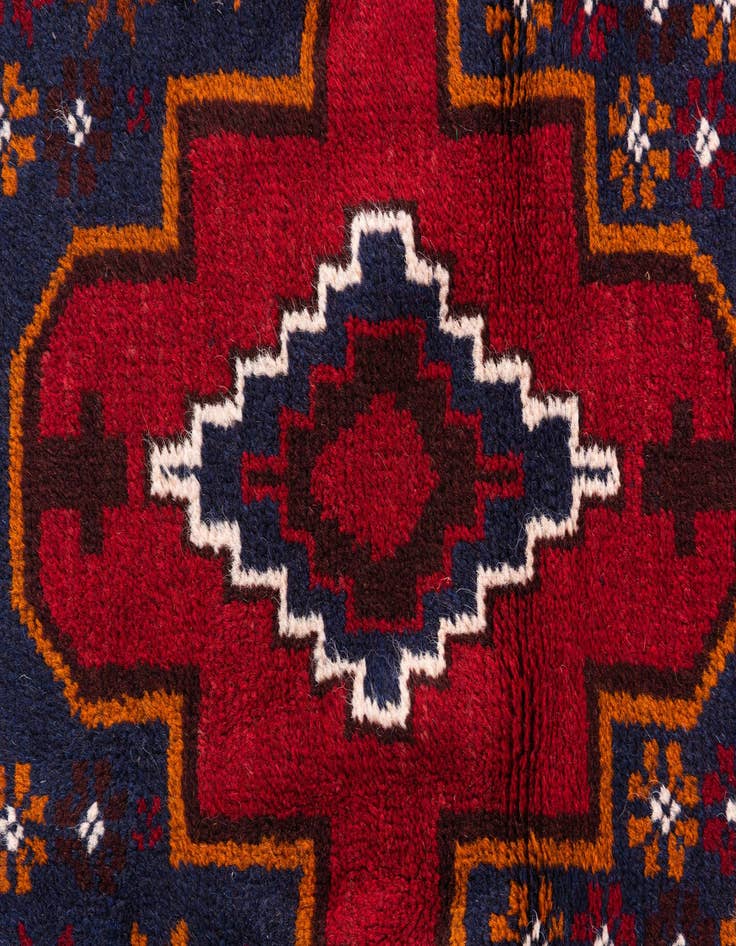 Detail image of  2' 10 x 4' 8  Hand Knotted Balouch Persian Wool Rug