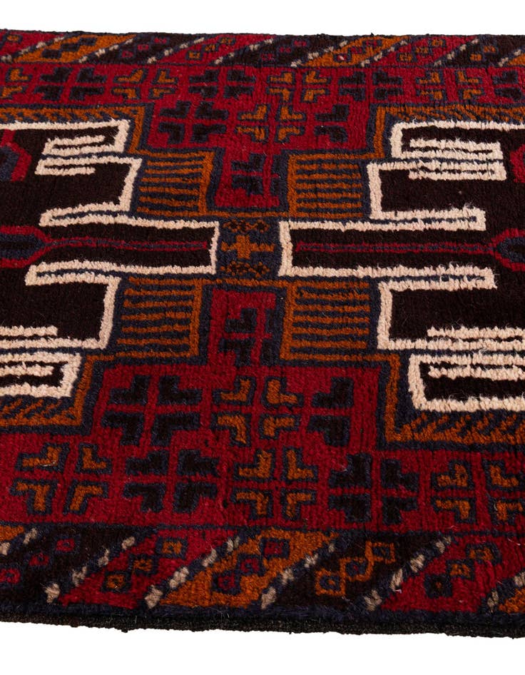 Detail image of  2' 10 x 4' 9  Hand Knotted Balouch Persian Wool Rug