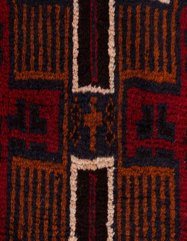 Detail image of  2' 10 x 4' 9  Hand Knotted Balouch Persian Wool Rug