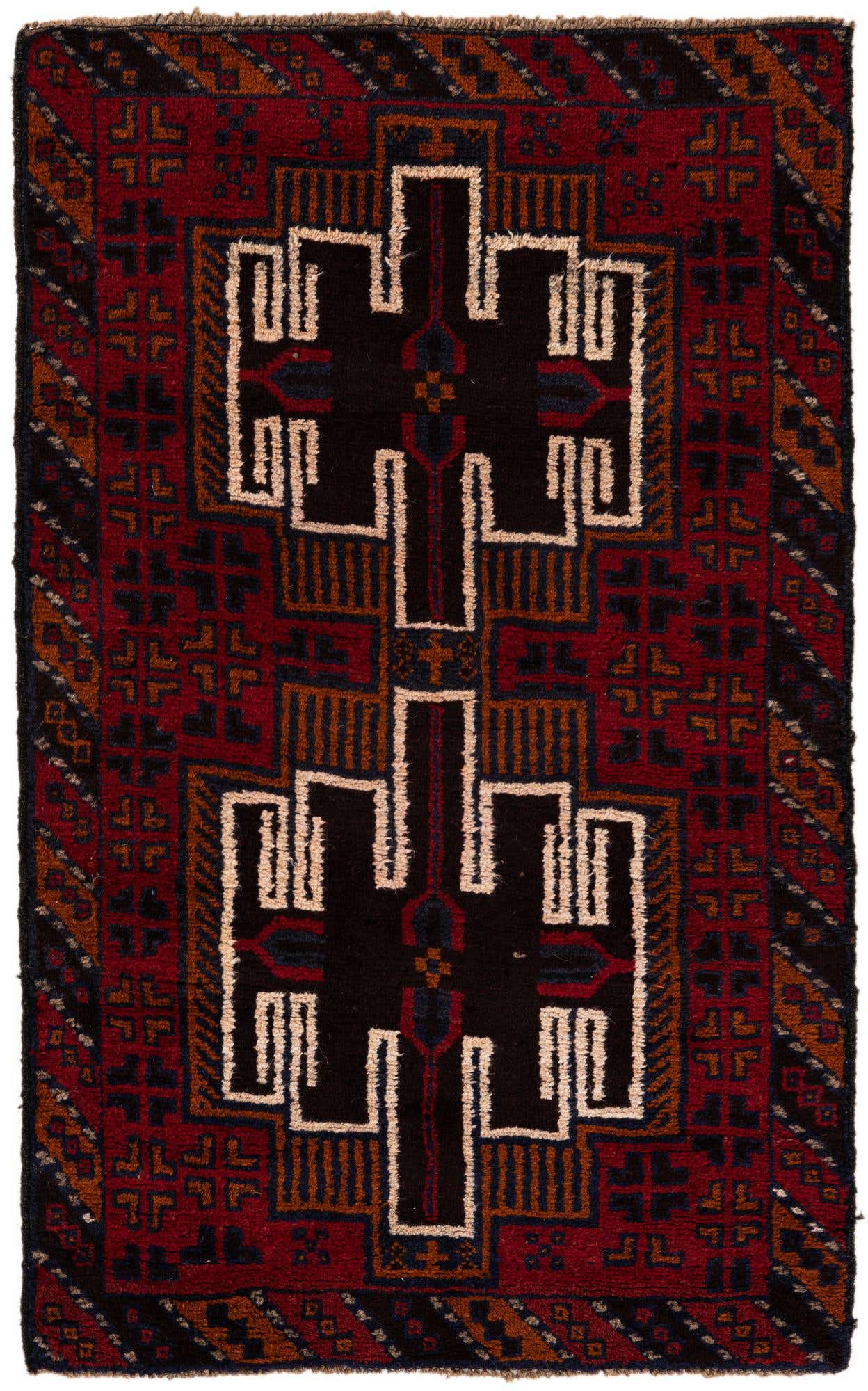 Primary image 2' 10 x 4' 9 Hand Knotted Balouch Persian Wool Rug