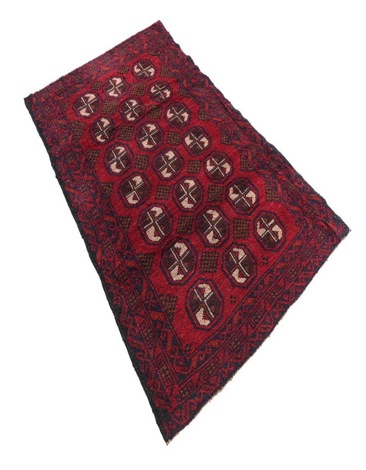 Detail image of  3' x 4' 7  Hand Knotted Balouch Persian Wool Rug