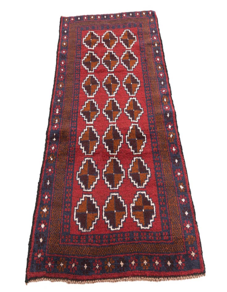 Detail image of  2' 8 x 4' 10  Hand Knotted Balouch Persian Wool Rug