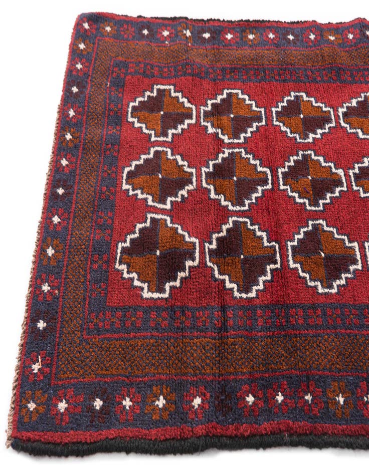 Detail image of  2' 8 x 4' 10  Hand Knotted Balouch Persian Wool Rug