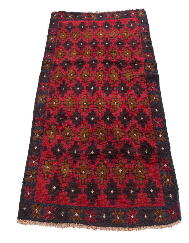 Detail image of  3' x 4' 6  Hand Knotted Balouch Persian Wool Rug