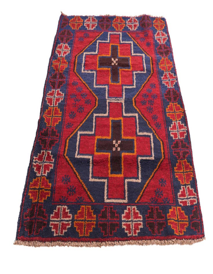 Detail image of  3' 1 x 4' 8  Hand Knotted Balouch Persian Wool Rug