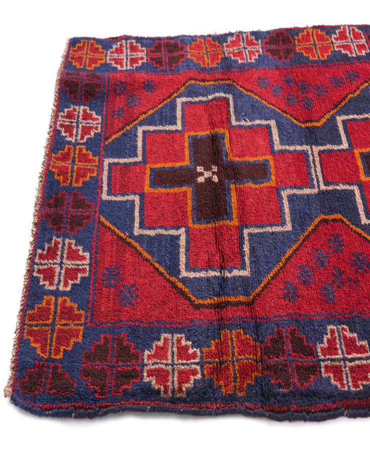 Detail image of  3' 1 x 4' 8  Hand Knotted Balouch Persian Wool Rug