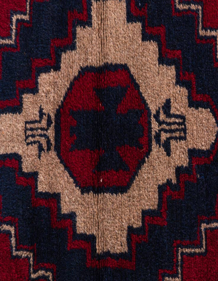 Detail image of  2' 10 x 4' 5  Hand Knotted Balouch Persian Wool Rug
