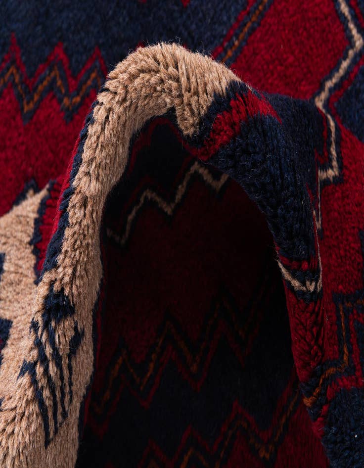 Detail image of  2' 10 x 4' 5  Hand Knotted Balouch Persian Wool Rug