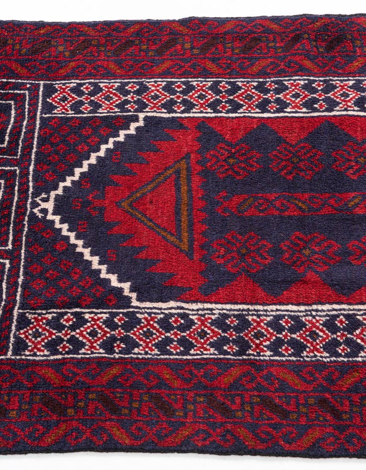 Detail image of  2' 10 x 4' 9  Hand Knotted Balouch Persian Wool Rug