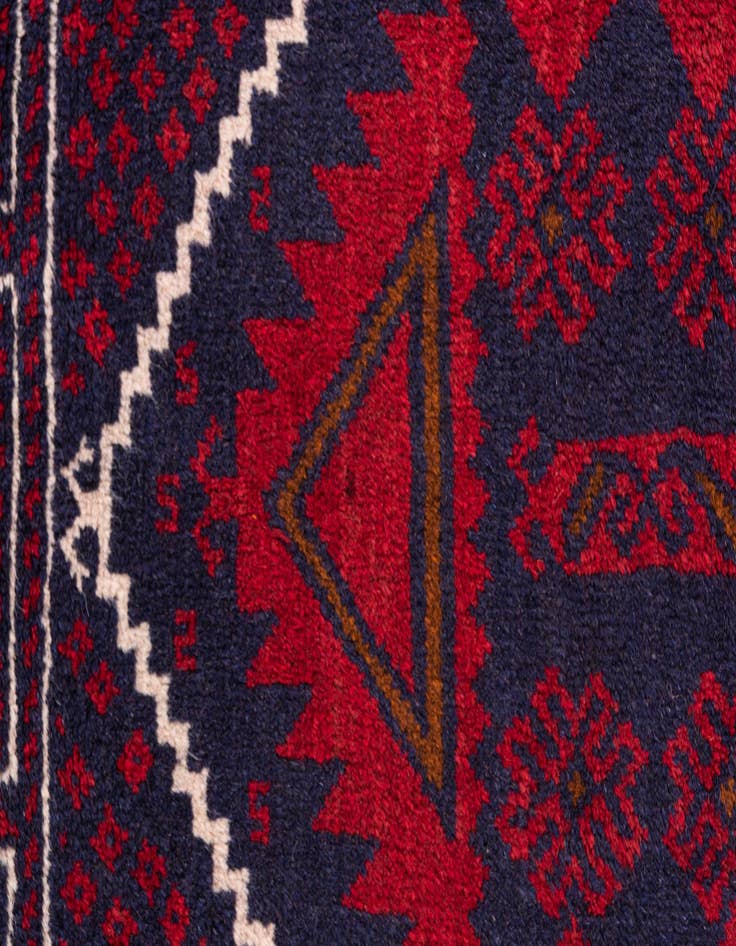 Detail image of  2' 10 x 4' 9  Hand Knotted Balouch Persian Wool Rug