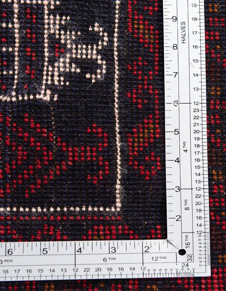 Detail image of  2' 10 x 4' 9  Hand Knotted Balouch Persian Wool Rug