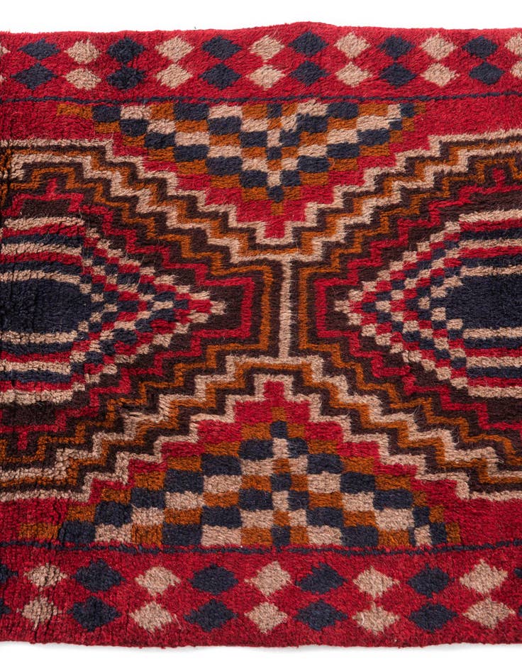 Detail image of  2' 10 x 4' 6  Hand Knotted Balouch Persian Wool Rug