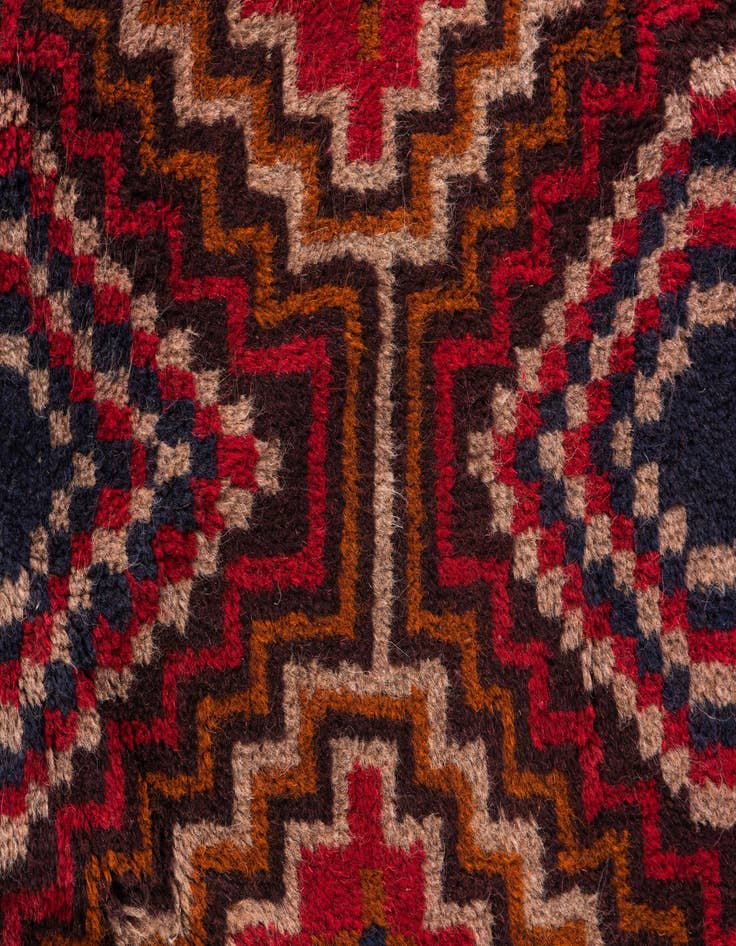 Detail image of  2' 10 x 4' 6  Hand Knotted Balouch Persian Wool Rug