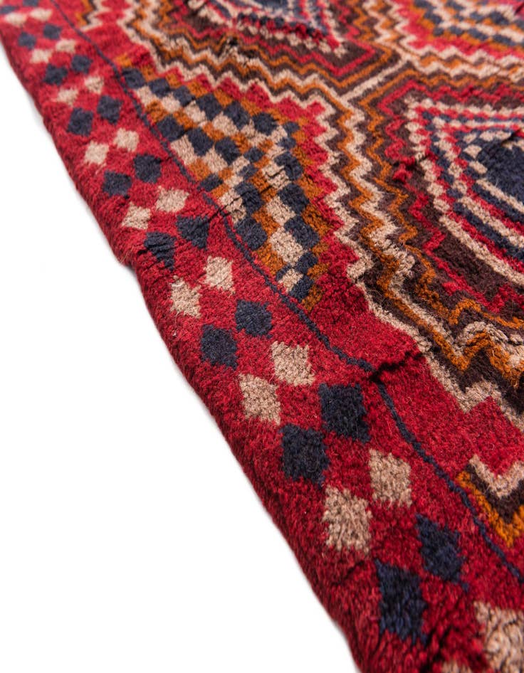 Detail image of  2' 10 x 4' 6  Hand Knotted Balouch Persian Wool Rug