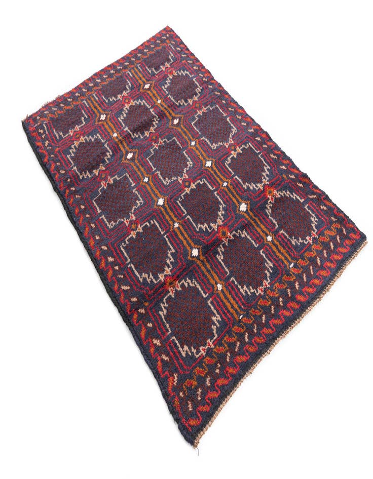 Detail image of  2' 10 x 4' 5  Hand Knotted Balouch Persian Wool Rug