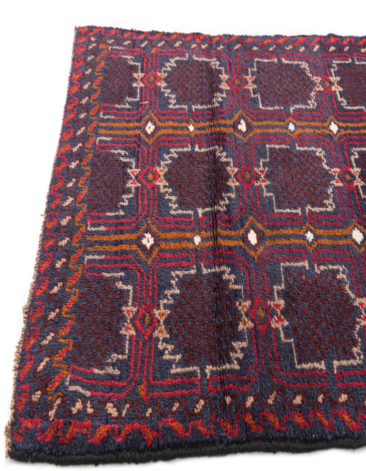 Detail image of  2' 10 x 4' 5  Hand Knotted Balouch Persian Wool Rug