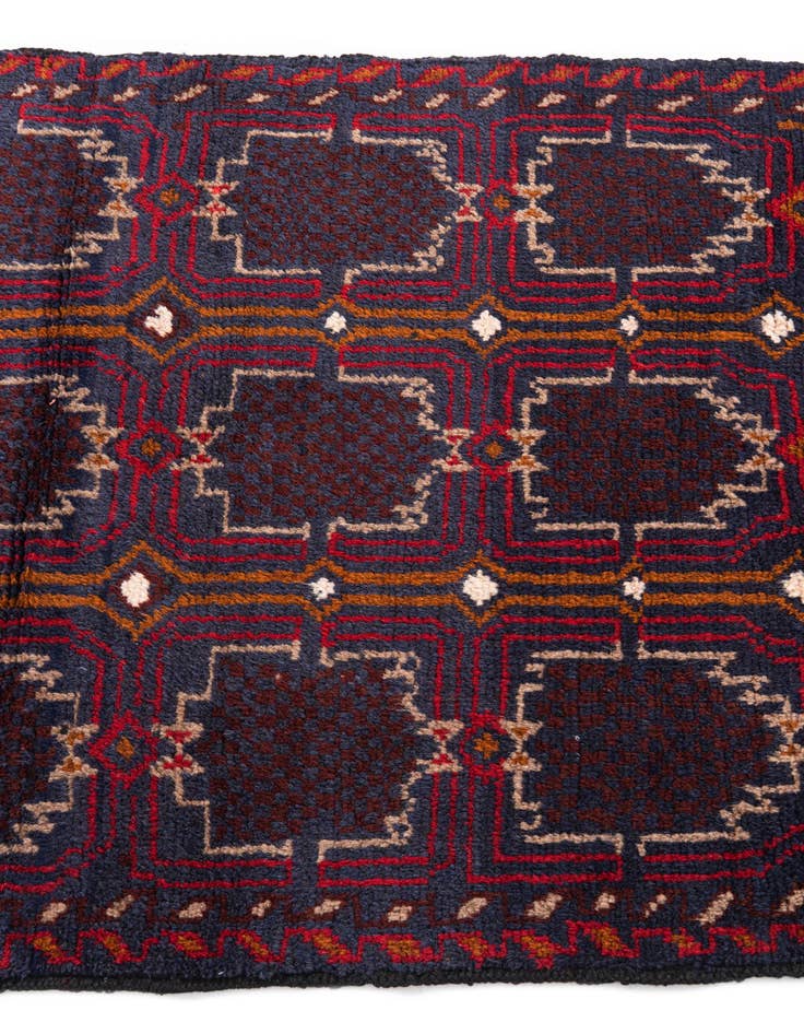 Detail image of  2' 10 x 4' 5  Hand Knotted Balouch Persian Wool Rug