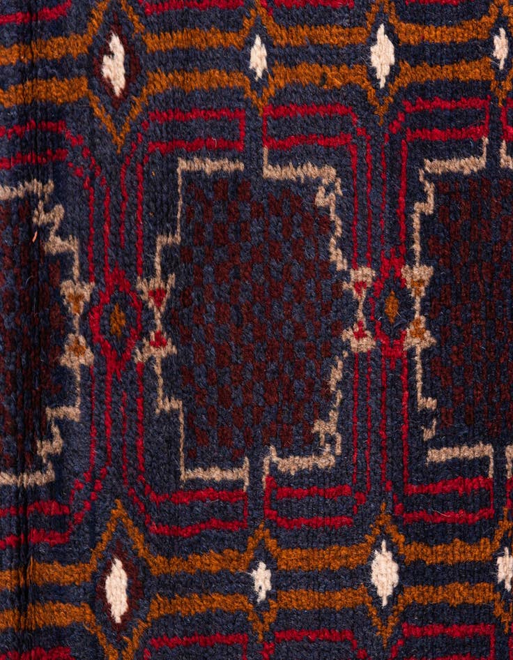 Detail image of  2' 10 x 4' 5  Hand Knotted Balouch Persian Wool Rug