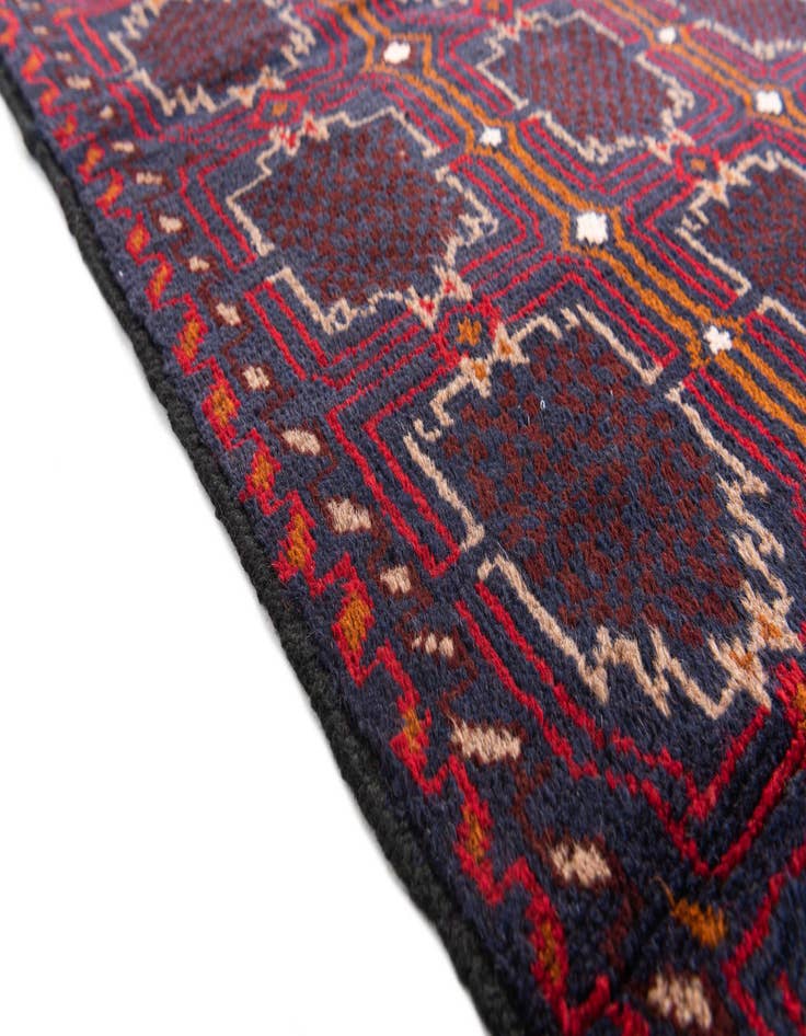 Detail image of  2' 10 x 4' 5  Hand Knotted Balouch Persian Wool Rug